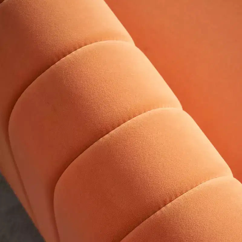 Canapé moderne de 84 pouces en velours, canapé 3 places avec pieds en métal doré et accoudoirs roulés pour salon, chambre ou appartement - Panipeachy