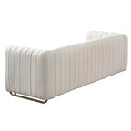 Canapé moderne de 84 pouces en velours, canapé 3 places avec pieds en métal doré et accoudoirs roulés pour salon, chambre ou appartement - Panipeachy