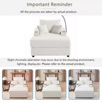 MAYEERTY 41.7 Modern Single Sofa with Storage Ottoman Two Ports and Holder for Living Room Beige