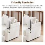 MAYEERTY 41.7 Modern Single Sofa with Storage Ottoman Two Ports and Holder for Living Room Beige