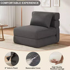 Folding Sofa Bed with Upgraded Pillow, Single Size Foldable Floor Couch and Mattress, High-Density Memory Foam with Linen Cover, Lounge Chair