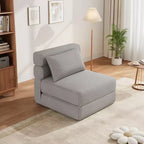 Folding Sofa Bed with Upgraded Pillow, Single Size Foldable Floor Couch and Mattress, High-Density Memory Foam with Linen Cover, Lounge Chair