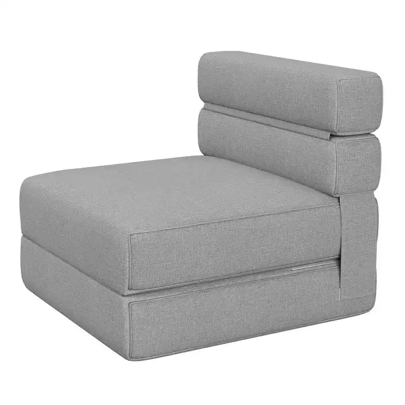 Folding Sofa Bed with Upgraded Pillow, Single Size Foldable Floor Couch and Mattress, High-Density Memory Foam with Linen Cover, Lounge Chair