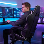 Racing Style Gaming Chair, Ergonomic E-sports Chair with Massage, PU Leather, High-Density Molded Foam, Comfortable & Safe, White