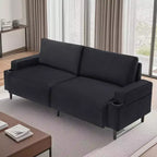 COZONY Canapé moderne 80 pouces avec porte-gobelets, canapé 3 places à assise profonde, canapé confortable pour salon, bureau, appartement