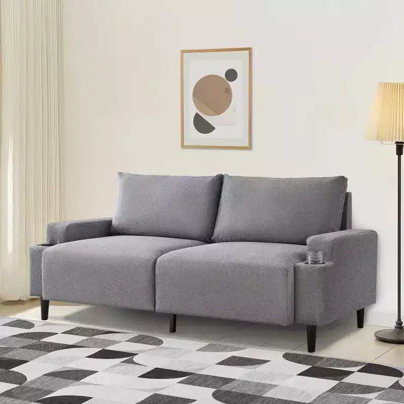 COZONY Canapé moderne 80 pouces avec porte-gobelets, canapé 3 places à assise profonde, canapé confortable pour salon, bureau, appartement