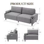COZONY Canapé moderne 80 pouces avec porte-gobelets, canapé 3 places à assise profonde, canapé confortable pour salon, bureau, appartement