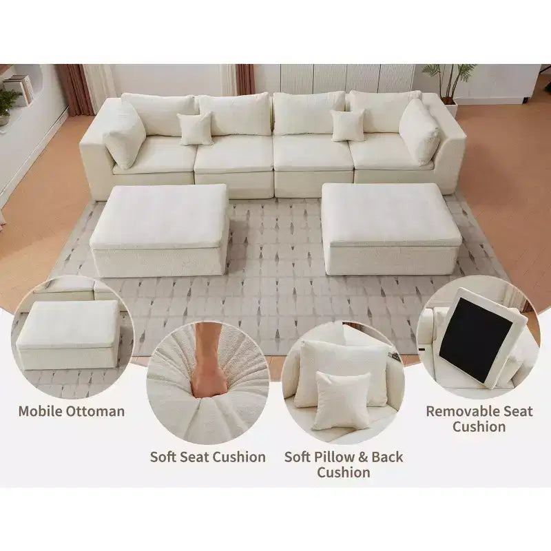 COZONY Canapé moderne 80 pouces avec porte-gobelets, canapé 3 places à assise profonde, canapé confortable pour salon, bureau, appartement