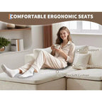 COZONY Canapé moderne 80 pouces avec porte-gobelets, canapé 3 places à assise profonde, canapé confortable pour salon, bureau, appartement