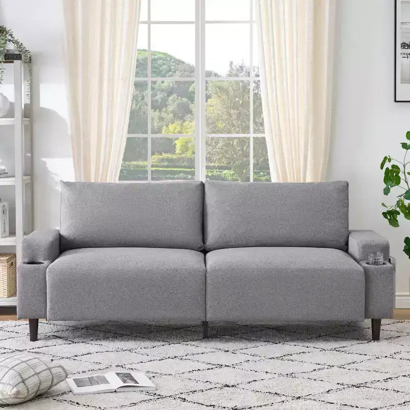 COZONY 80 in Modern Sofa with Cup Holders, Deep Seat 3-Seater Sofa  Comfy Sofa for Living Room, Office, Apartment