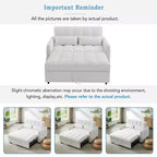 MAYEERTY 52.8 Loveseat Sofa Pull-out Sofa Bed Tufted with Adjustable Backrest Two Lumbar Pillows for Living Room Beige