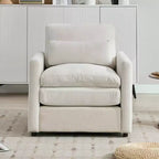 Fauteuil douillet MAYEERTY 31.9, grand canapé nuage confortable, canapé simple à double coussin pour salon, beige