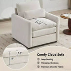 Fauteuil douillet MAYEERTY 31.9, grand canapé nuage confortable, canapé simple à double coussin pour salon, beige