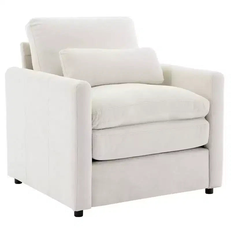 Fauteuil douillet MAYEERTY 31.9, grand canapé nuage confortable, canapé simple à double coussin pour salon, beige