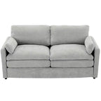 MAYEERTY 68.1 Cozy Upholstered Loveseat Sofa Overside Confy Cloud Sofa Double Cushion Couch for Living Room Light Gray