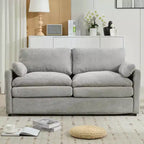 MAYEERTY 68.1 Cozy Upholstered Loveseat Sofa Overside Confy Cloud Sofa Double Cushion Couch for Living Room Light Gray