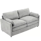 MAYEERTY 68.1 Cozy Upholstered Loveseat Sofa Overside Confy Cloud Sofa Double Cushion Couch for Living Room Light Gray