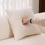 Chaise longue incurvée Whisen Compression, canapé moderne en chenille avec assise profonde et convertible, 1 oreiller - Blanc laiteux