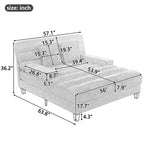 MAYEERTY Canapé chaise longue moderne 57,1 Canapé-lit en chenille avec dossier réglable pour salon Gris