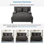 MAYEERTY Canapé chaise longue moderne 57,1 Canapé-lit en chenille avec dossier réglable pour salon Gris