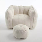 Fauteuil poire souple avec mousse haute résilience, canapé paresseux carré avec repose-pieds, housse pour adultes pour jouer, lire ou regarder la télévision