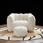 Fauteuil poire souple avec mousse haute résilience, canapé paresseux carré avec repose-pieds, housse pour adultes pour jouer, lire ou regarder la télévision
