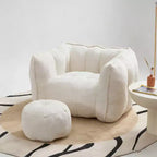 Fauteuil poire souple avec mousse haute résilience, canapé paresseux carré avec repose-pieds, housse pour adultes pour jouer, lire ou regarder la télévision