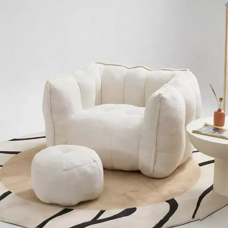Fauteuil poire souple avec mousse haute résilience, canapé paresseux carré avec repose-pieds, housse pour adultes pour jouer, lire ou regarder la télévision