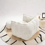 Fauteuil poire souple avec mousse haute résilience, canapé paresseux carré avec repose-pieds, housse pour adultes pour jouer, lire ou regarder la télévision