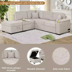 84.75 Sleeper Sofa Bed 2 in 1 Pull Out sofa bed L Shape Couch with Storage Ottoman for Living Room Bedroom Couch and Small Apartment