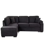 84.75 Sleeper Sofa Bed 2 in 1 Pull Out sofa bed L Shape Couch with Storage Ottoman for Living Room Bedroom Couch and Small Apartment