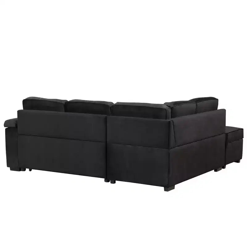 84.75 Sleeper Sofa Bed 2 in 1 Pull Out sofa bed L Shape Couch with Storage Ottoman for Living Room Bedroom Couch and Small Apartment