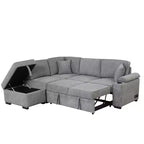 84.75 Sleeper Sofa Bed 2 in 1 Pull Out sofa bed L Shape Couch with Storage Ottoman for Living Room Bedroom Couch and Small Apartment