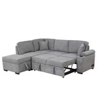 84.75 Sleeper Sofa Bed 2 in 1 Pull Out sofa bed L Shape Couch with Storage Ottoman for Living Room Bedroom Couch and Small Apartment