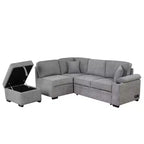 84.75 Sleeper Sofa Bed 2 in 1 Pull Out sofa bed L Shape Couch with Storage Ottoman for Living Room Bedroom Couch and Small Apartment