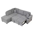 84.75 Sleeper Sofa Bed 2 in 1 Pull Out sofa bed L Shape Couch with Storage Ottoman for Living Room Bedroom Couch and Small Apartment