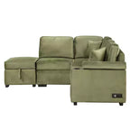 84.75 Sleeper Sofa Bed 2 in 1 Pull Out sofa bed L Shape Couch with Storage Ottoman for Living Room Bedroom Couch and Small Apartment