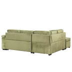 84.75 Sleeper Sofa Bed 2 in 1 Pull Out sofa bed L Shape Couch with Storage Ottoman for Living Room Bedroom Couch and Small Apartment