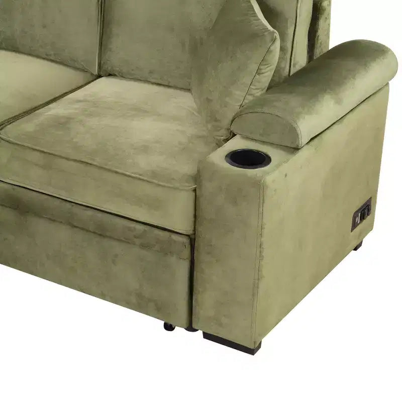 84.75 Sleeper Sofa Bed 2 in 1 Pull Out sofa bed L Shape Couch with Storage Ottoman for Living Room Bedroom Couch and Small Apartment