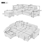 84.75 Sleeper Sofa Bed 2 in 1 Pull Out sofa bed L Shape Couch with Storage Ottoman for Living Room Bedroom Couch and Small Apartment