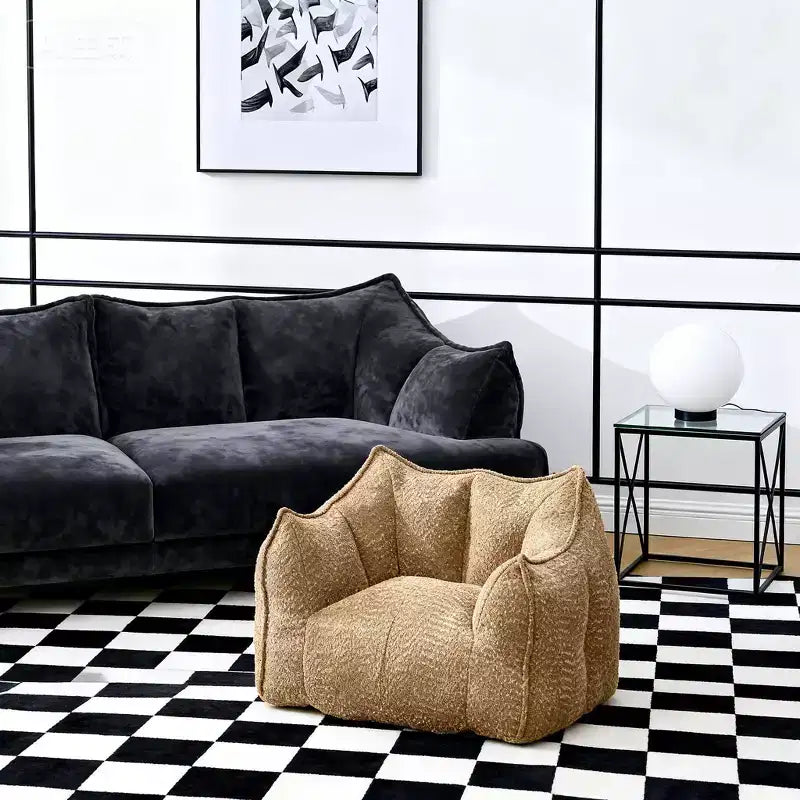 Sofa chairs with highly resilient foam for living rooms and bedrooms, comfortable square lazy sofas, sofas for adults to play, read and watch TV