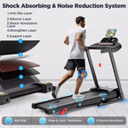 APP Control Treadmill  Limited-Time Deal, Treadmill w/ 300lb Capacity, 3HP Folding Treadmill for Home Walking Running, 64 Programs,Knee Strap Gift