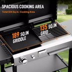 Barbecue Karl Home 2-en-1 à gaz propane et charbon de bois, plaque de cuisson plate de 12 000 BTU et barbecue au charbon de bois avec couvercle