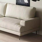 Luck Live Modern 86.61 Fabric Sofa with Down Back Cushions, Foam Seat, Solid Wood Frame & Metal Legs