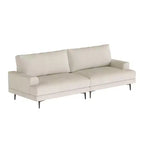 Luck Live Modern 86.61 Fabric Sofa with Down Back Cushions, Foam Seat, Solid Wood Frame & Metal Legs