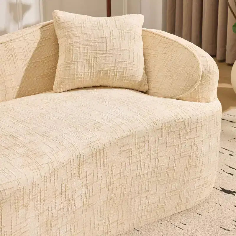 Clihome Curved Two-Person Compress Sofa with Armrests & 2 Pillows