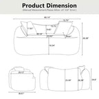 Clihome Curved Two-Person Compress Sofa with Armrests & 2 Pillows