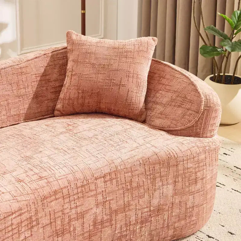 Clihome Curved Two-Person Compress Sofa with Armrests & 2 Pillows