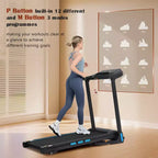 Tapis de course pliable Whisen, tapis de course à domicile avec inclinaison, capacité de poids de 159 kg - Noir