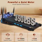 Tapis de course pliable Whisen, tapis de course à domicile avec inclinaison, capacité de poids de 159 kg - Noir